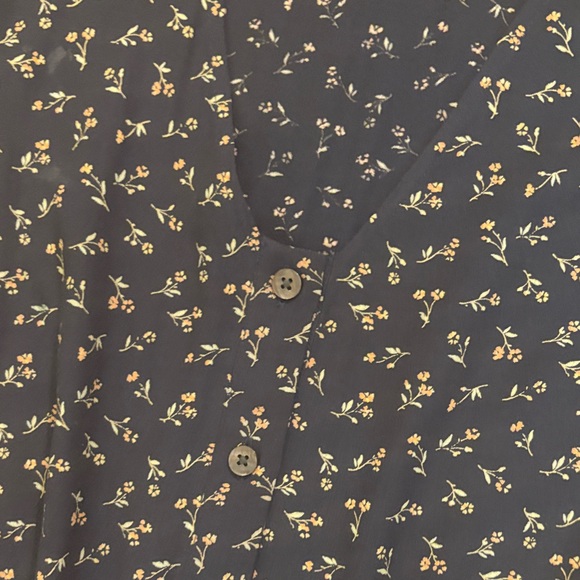 Madewell Navy Floral Button-Front Midi Dress - Picture 4 of 8